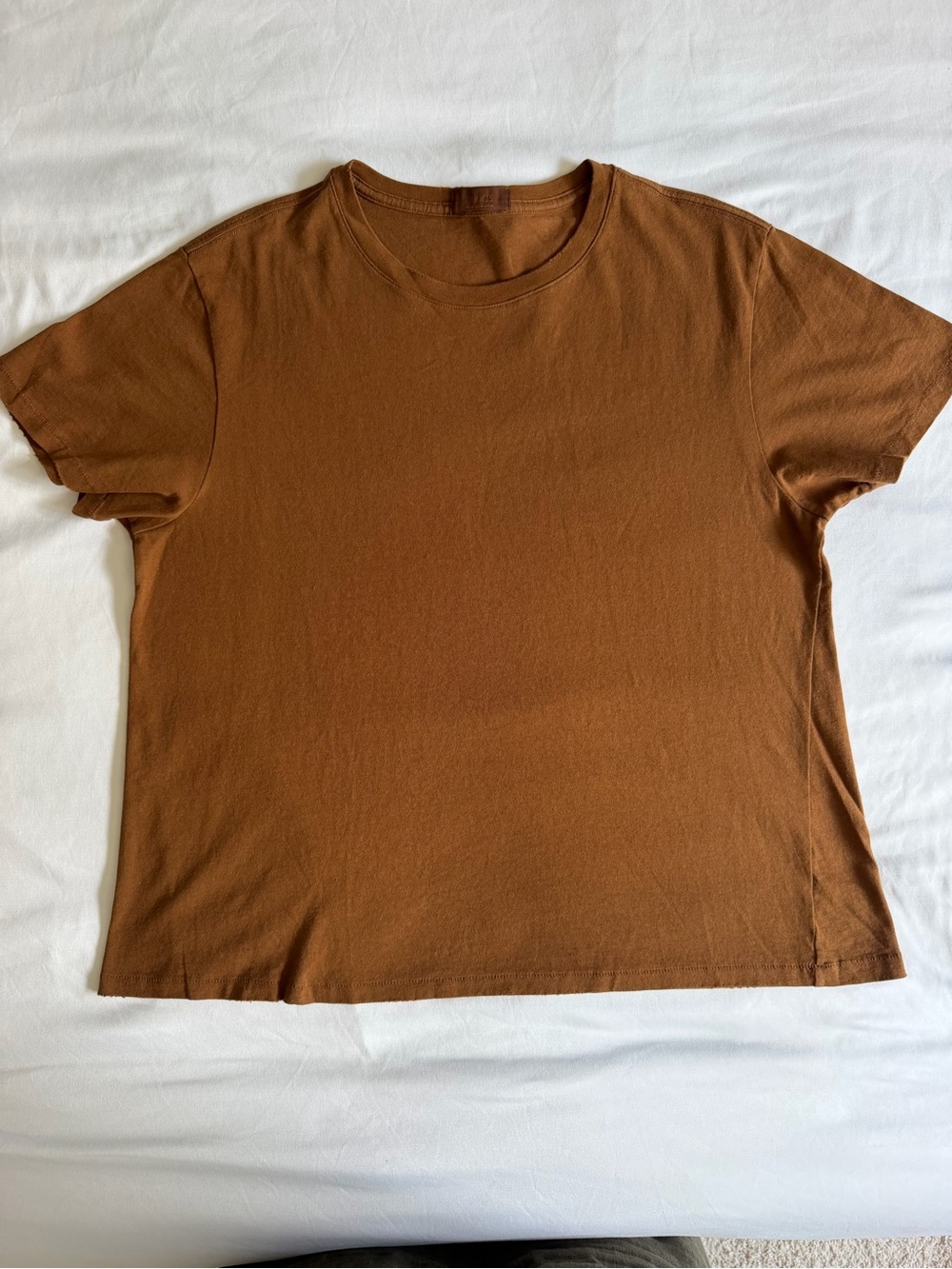 Nuuds 100% Cotton Pumpkin Brown Classic Boxy Crew Neck Tee Shirt